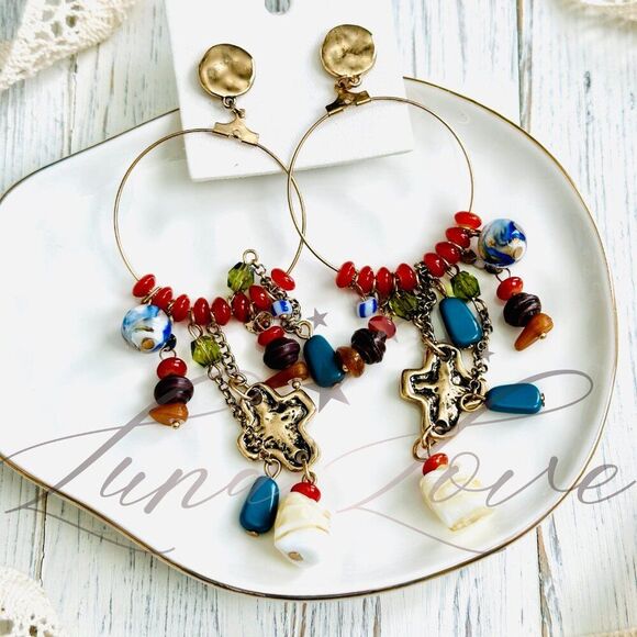 FREE PEOPLE Lola Hoops In Gold NWT - Picture 3 of 5